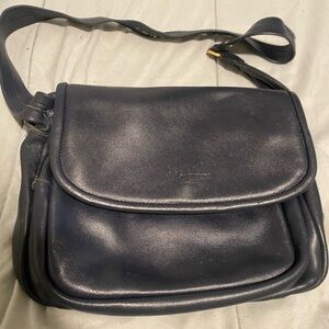 Vintage Mazzini Made In Italy Blue Leather Crossbody Bag